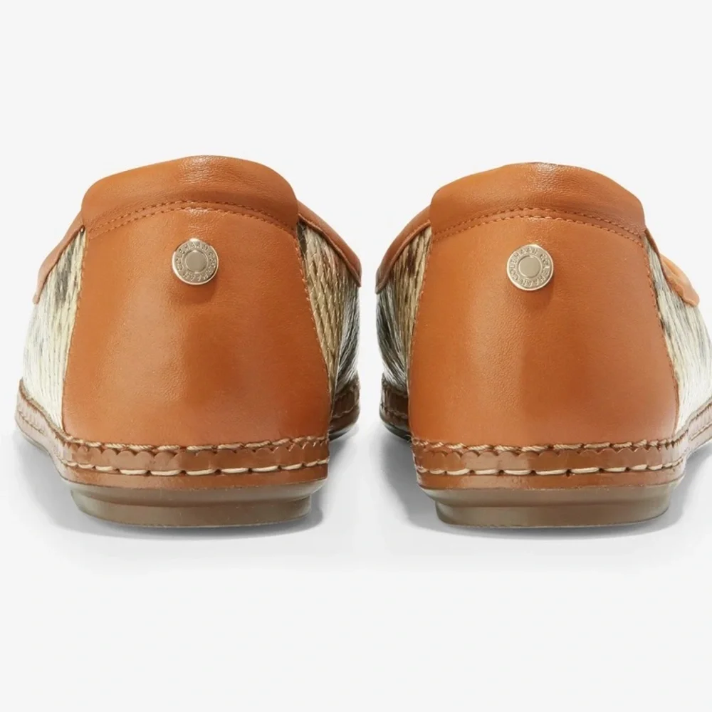 Cole Haan Cloud All Day Snake Print Ballet Flats loafers leather size 10 NEW